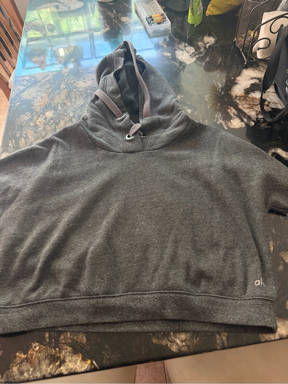 ALO Yoga Women's Crewneck Hooded Sweater - Charcoal Gray